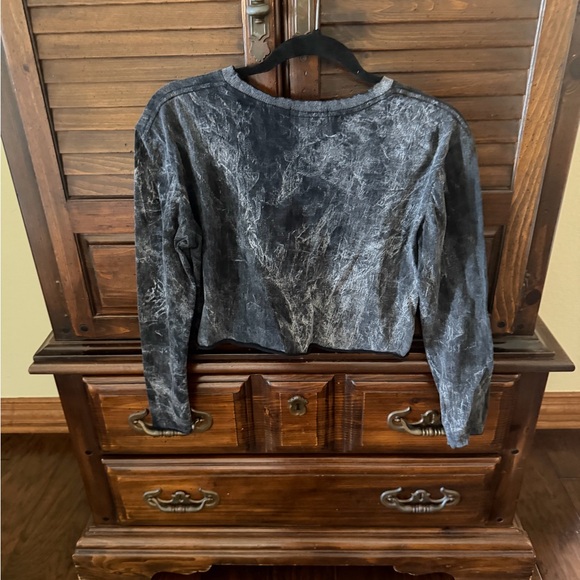 Women's Black Crop Top with Graphic Eye & Hands - Picture 3 of 3